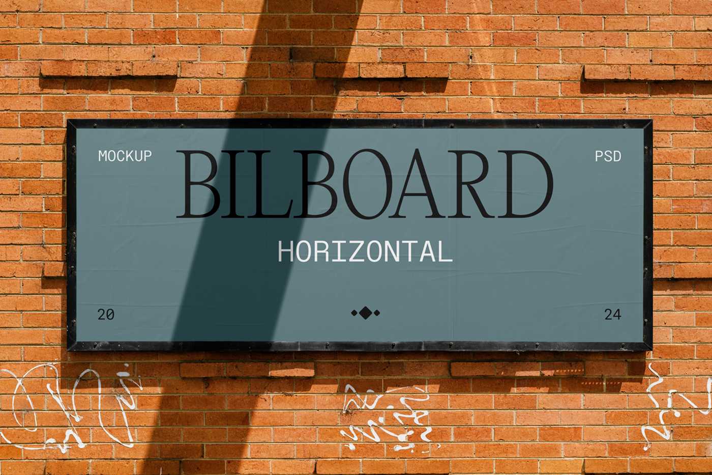 Free Small Billboard on Brick Wall Mockup