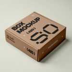Free Small Craft Paper Box Mockup