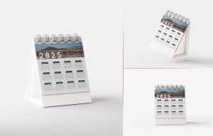 Free Small Desk Calendar 2024 Mockup PSD set