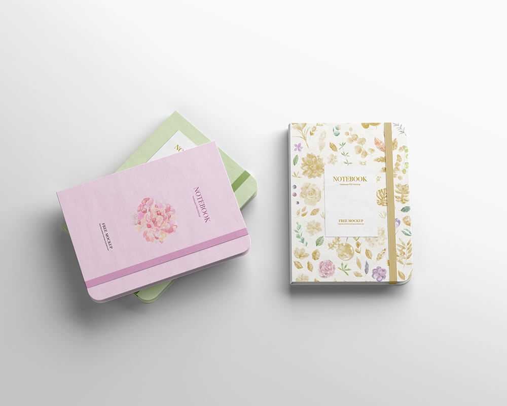 Free Small Notebook and Diary Mockup PSD