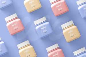 Free Small Square Pill Bottle Mockup