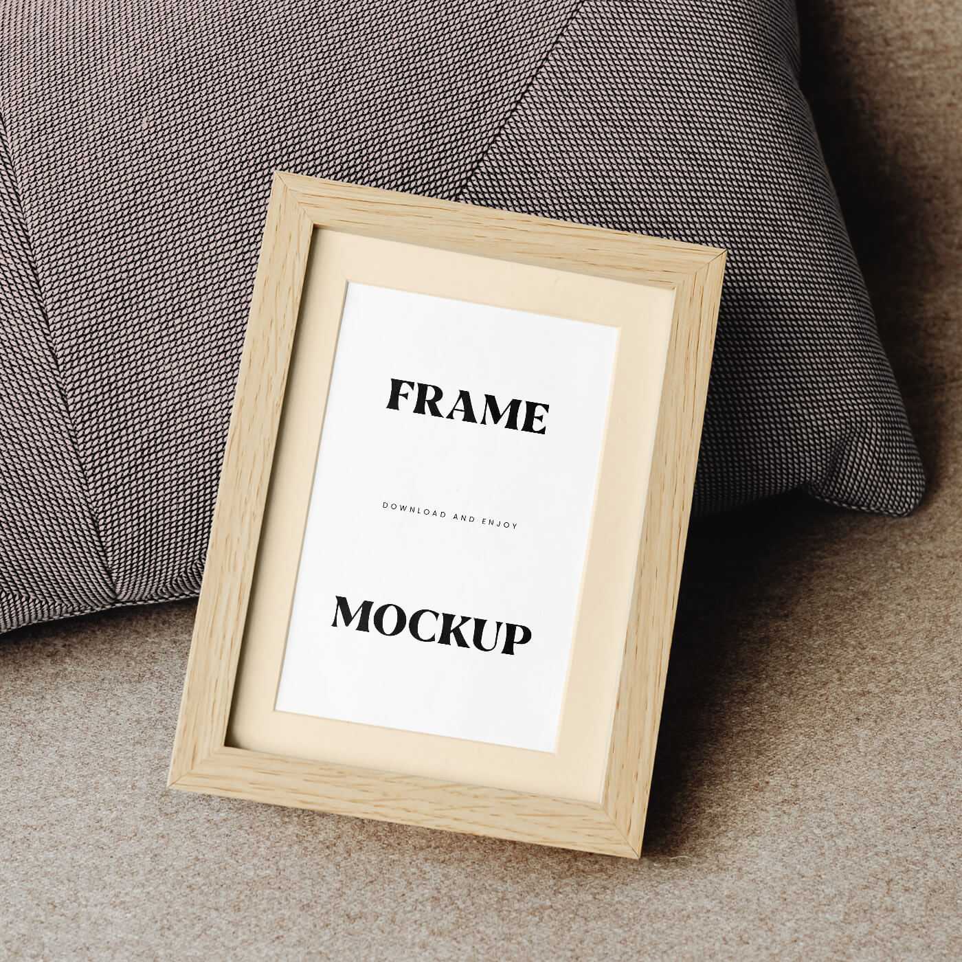 Free Small Wooden Photo Frame Mockup PSD