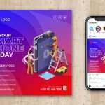 Free Smart Phone Repair Instagram Post Design PSD Template
