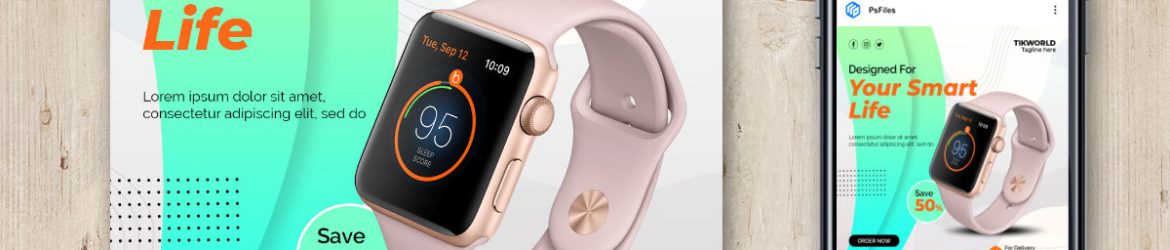 Free Smart Watch Product Instagram Post Design PSD Template