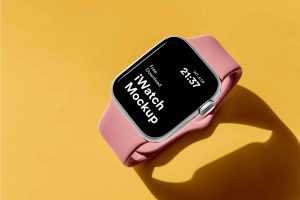 Free Smartwatch Mockup PSD on Floor