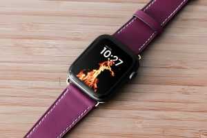 Free Smartwatch Mockup with Leather Strap Belt