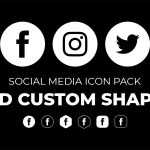 Free Social Media Icons Photoshop Custom Shapes - 6 Style Sets | PsFiles