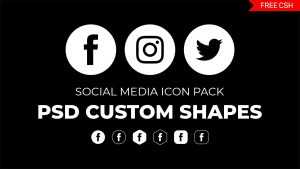 Free Social Media Icons Photoshop Custom Shapes - 6 Style Sets | PsFiles