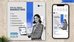 Free Social Media Marketing Instagram Post PSD Template