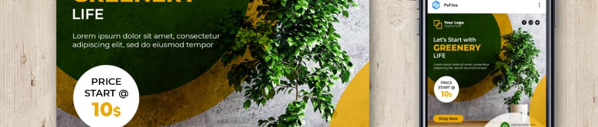 Free Social Media Post Design PSD Template for Indoor Plant Sales