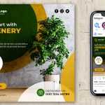 Free Social Media Post Design PSD Template for Indoor Plant Sales