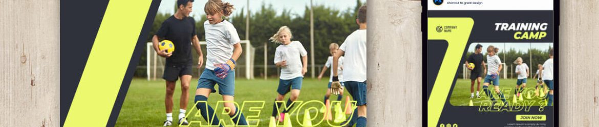Free Social Media Post PSD Template for Kids School Training Camp