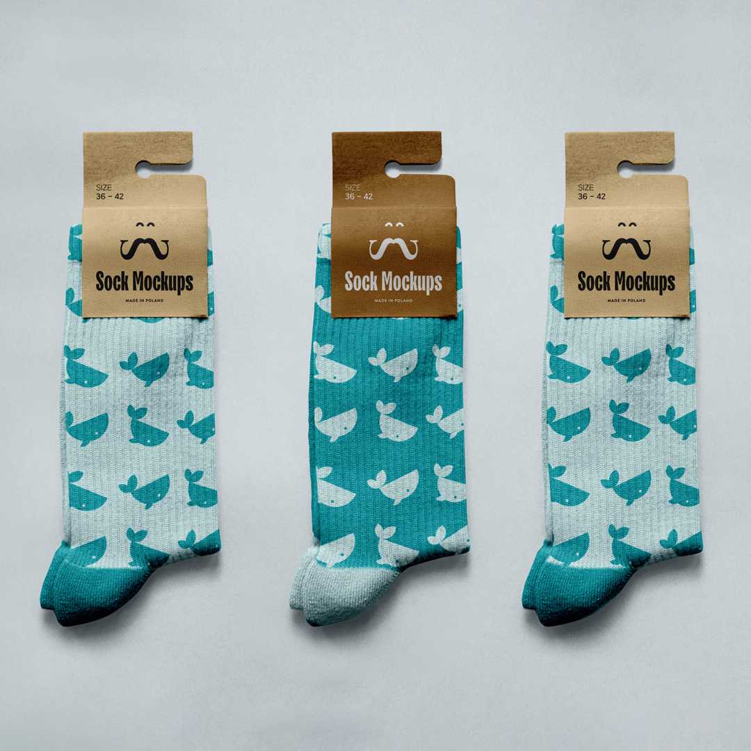 Free Sock with Label Mockups
