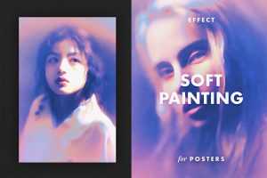 Free Soft Painting Poster Effect Mockup PSD