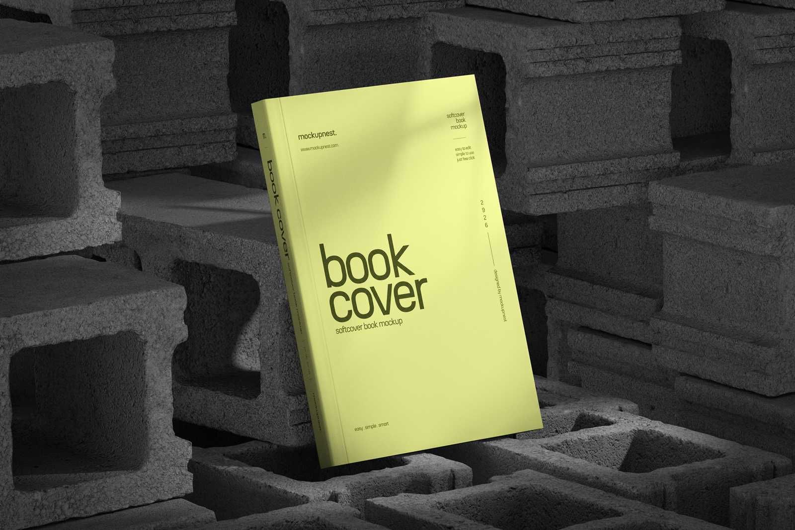 Free Softcover Book Mockup On Brick