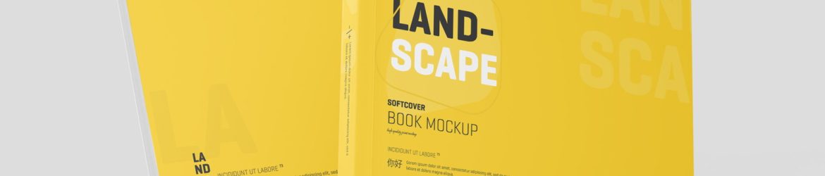 Free Softcover Landscape Book Cover Mockup