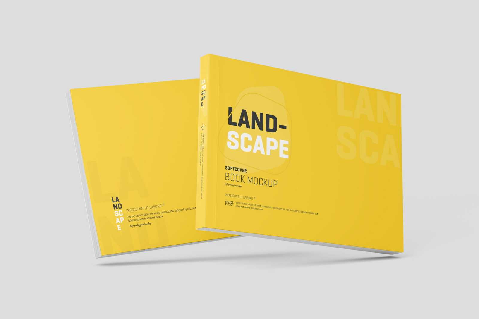 Free Softcover Landscape Book Cover Mockup