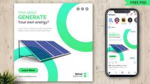 Free Solar Energy Instagram Post Design PSD Template