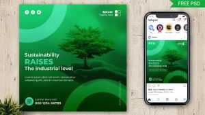 Free Solar Energy Social Media Post Design PSD Template