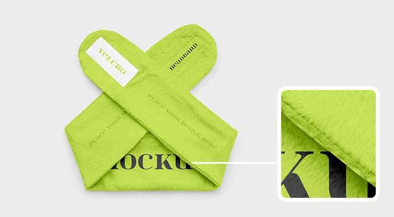 Free Spa Head Wrap / Cosmetic Velcro Headband Mockups 3 PSD set