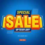 Free Special Sale Offer Banner Text Effect PSD file