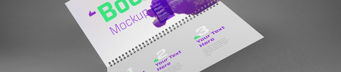 Free Spiral Bind Open Booklet Mockup PSD