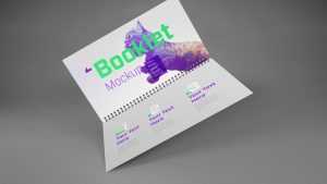 Free Spiral Bind Open Booklet Mockup PSD