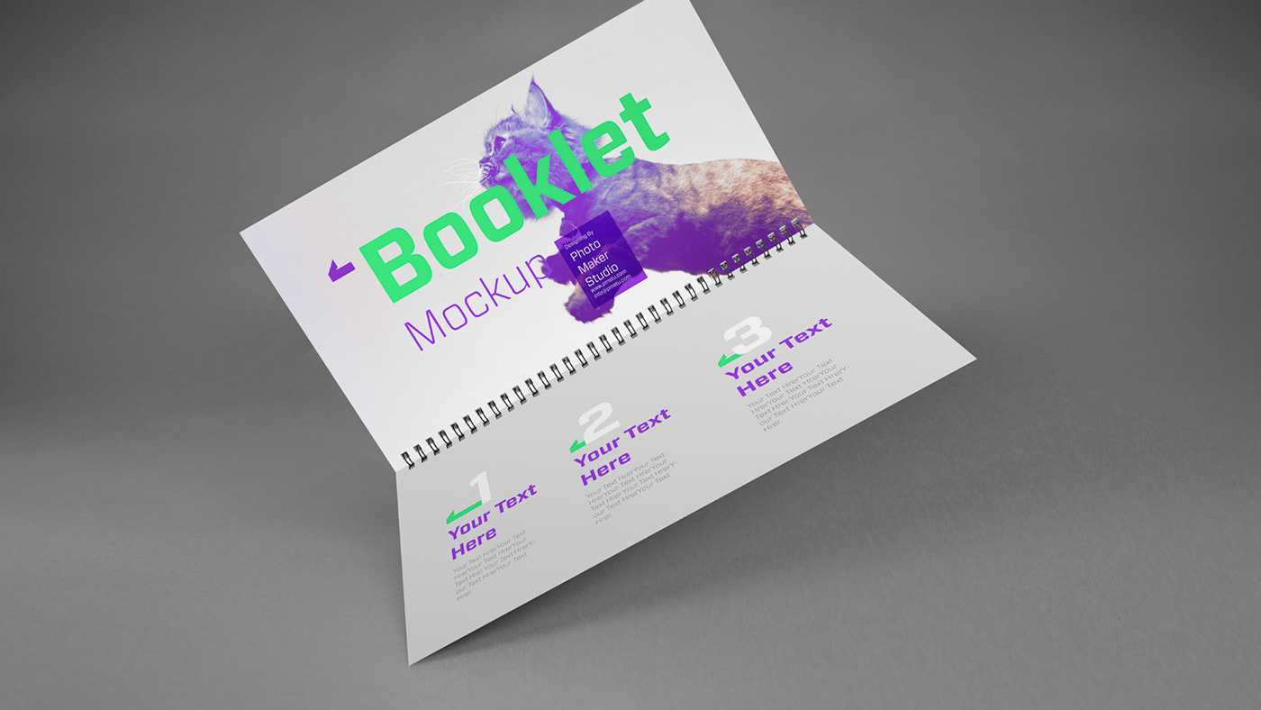 Free Spiral Bind Open Booklet Mockup PSD