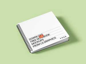 Free Spiral Square Notebook Mockup PSD