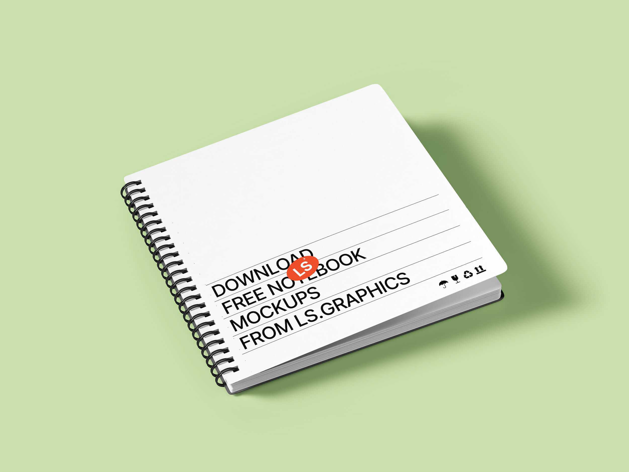 Free Spiral Square Notebook Mockup PSD