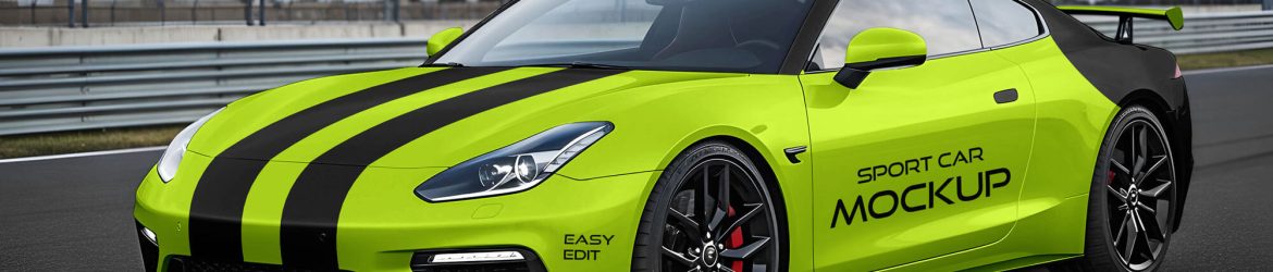 Free Sports Car Mockup PSD