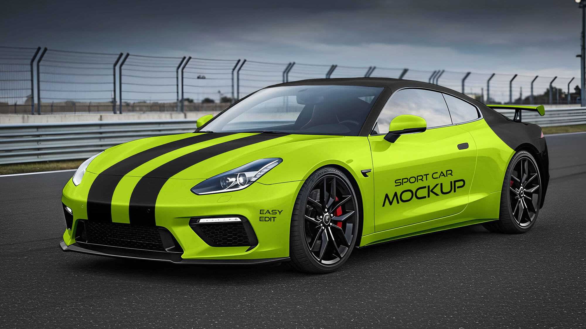 Free Sports Car Mockup PSD