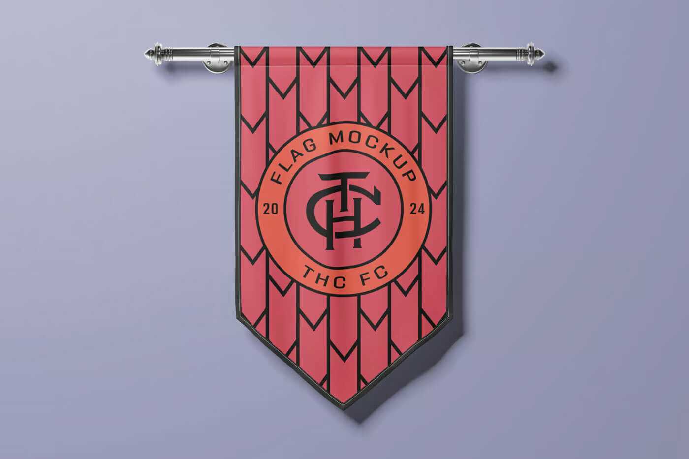Free Sports Pennant Flag Mockup PSD