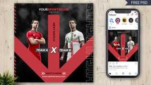 Free Sports Team League VS Match Ad Banner Design Template PSD