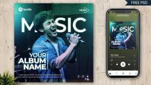 Free Spotify Album Cover PSD Template