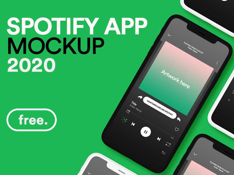 Free Spotify App UI Mockup PSD 2 set - Free Mockups PSD | PsFiles