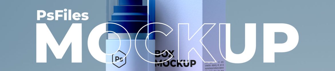 Free Spray Bottle and Packaging Box Mockup PSD