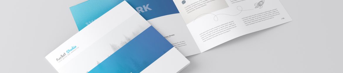 Free Square 2-Fold Brochure Mockup