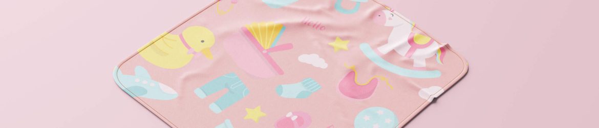 Free Square Baby Blanket Mockups PSD Set