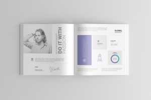 Free Square Book PSD Mockup