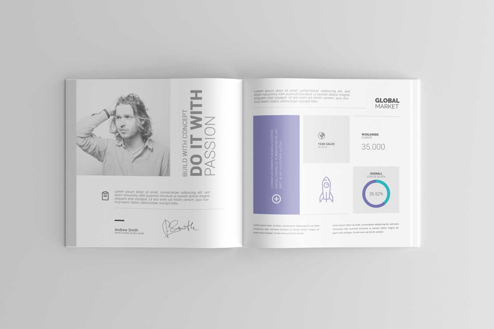 Free Square Book PSD Mockup