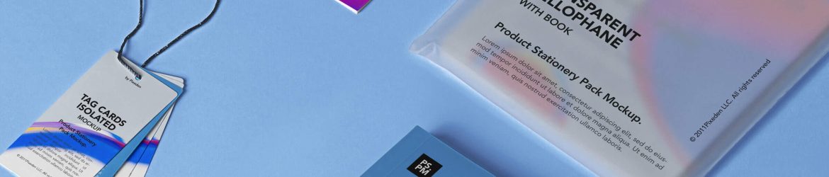 Free Square Booklet, Book and Label Tags Mockups PSD