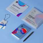 Free Square Booklet, Book and Label Tags Mockups PSD