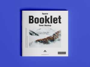 Free Square Booklet Cover Mockup PSD