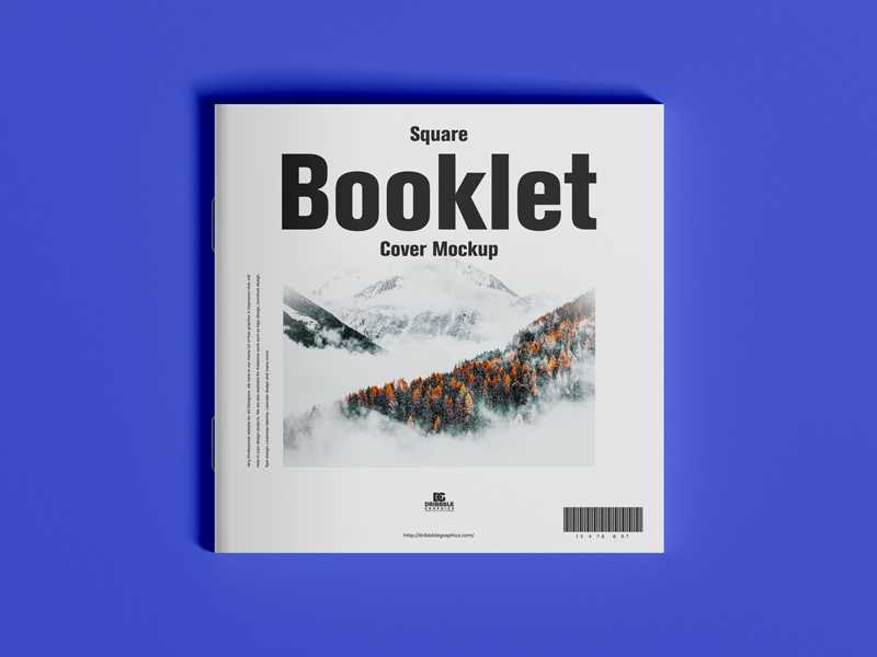 Free Square Booklet Cover Mockup PSD