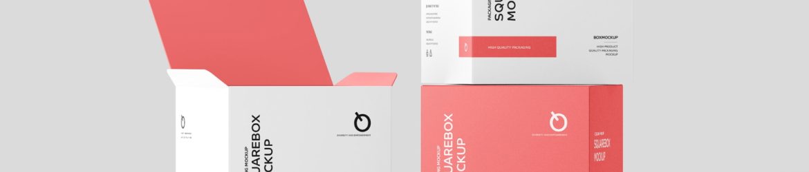 Free Square Box PSD Mockup