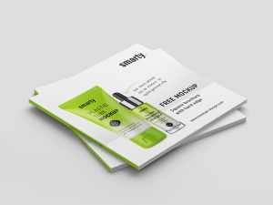 Free Square Brochure Book Mockups Scene 8 PSD