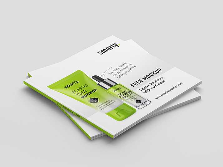 Free Square Brochure Book Mockups Scene 8 PSD