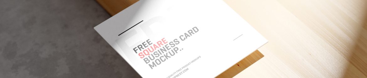 Free Square Business Card Mockup