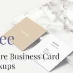 Free Square Business Card Mockup